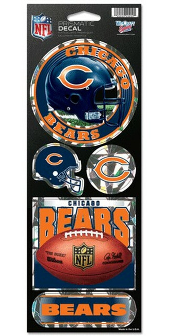 Chicago Bears NFL Prismatic Decal Sticker Set