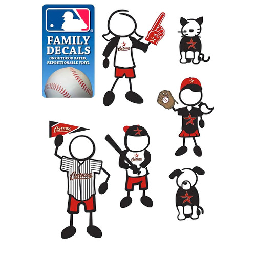 Houston Astros MLB Family Decal Sticker Set – 6‑Piece Vinyl Pack