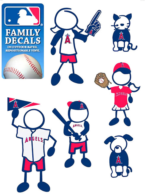 Los Angeles Angels MLB Family Decal Sticker Set – 6‑Piece Vinyl Pack