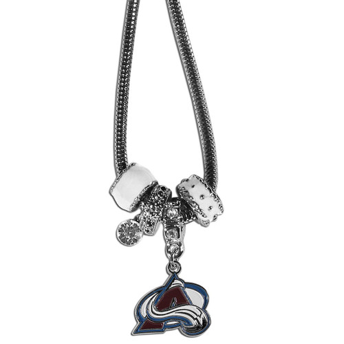 Colorado Avalanche NHL Euro Bead Necklace Colorado Avalanche NHL Euro Bead Necklace