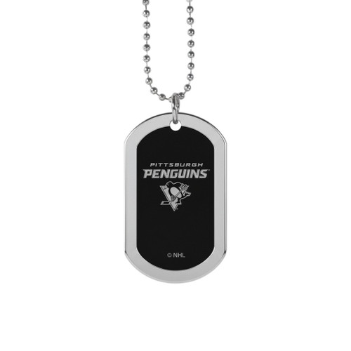 Pittsburgh Penguins NHL Chrome Black Tag Necklace