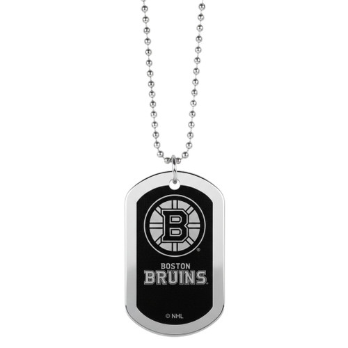 Boston Bruins NHL Chrome Black Tag Necklace