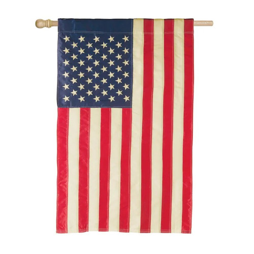 American Flag Tea Stained Applique House Flag