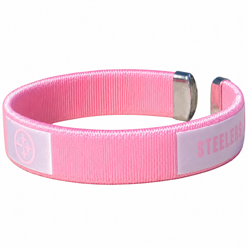 Pittsburgh Steelers NFL Pink Band Bracelet - Steeler Logo