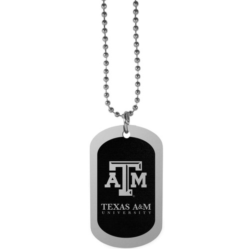 Texas A&M Aggies NCAA Chrome Black Tag Necklace