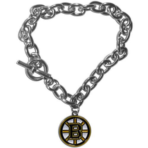 Boston Bruins NHL Team Logo Charm Chain Bracelet