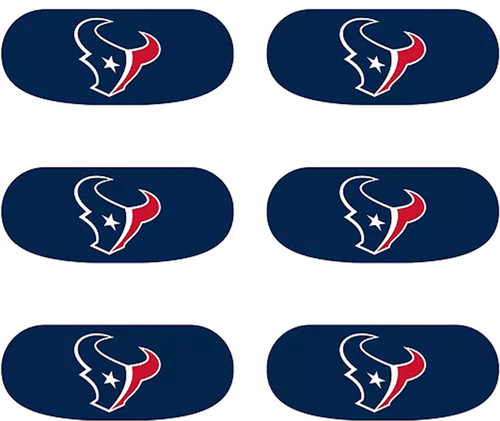 Houston Texans Fan Eye Black Stickers (6-Count) - NFL Football Vinyl Face Strips