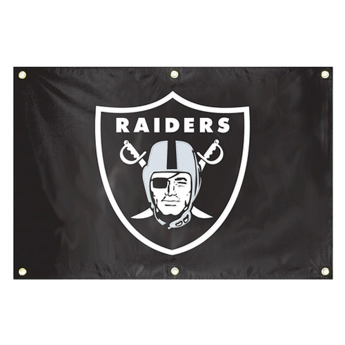 Las Vegas Raiders NFL 2' x 3' Wall Banner – Logo Embroidered Nylon Flag