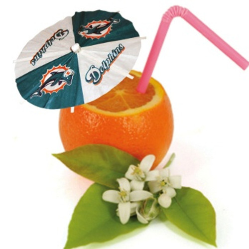 Miami Dolphins NFL Team Logo Paper Drink Umbrellas