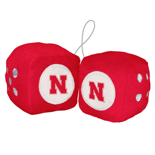 Nebraska Cornhuskers NCAA Plush Logo Fuzzy Dice
