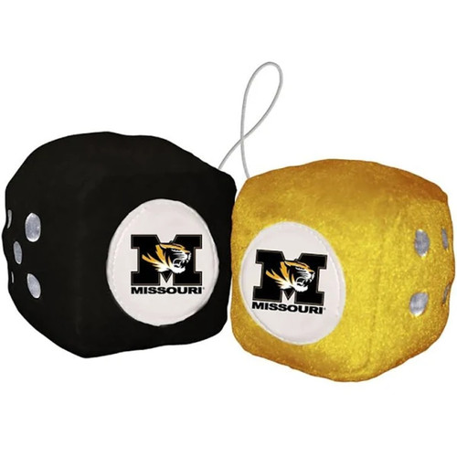 Missouri Tigers NCAA Plush Fuzzy Dice