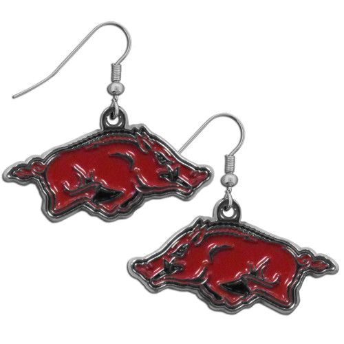 Arkansas Razorbacks NCAA Team Logo Chrome Dangle Earrings