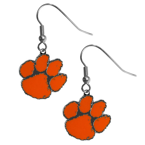 Clemson Tigers NCAA Chrome Dangle Logo Earrings