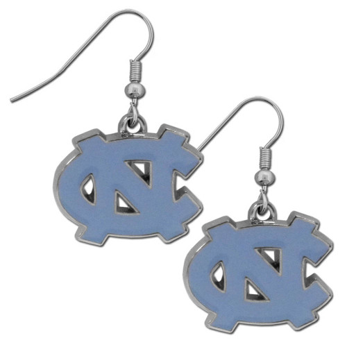 North Carolina Tar Heels NCAA Team Logo Chrome Dangle Earrings