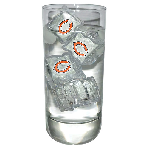 Chicago Bears NFL Light‑Up LED Party Ice Cubes – Set of 4 - Team Logo
