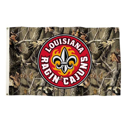 Louisiana Lafayette Ragin Cajuns NCAA Realtree Camo Flag Louisiana Lafayette Ragin Cajuns NCAA Realtree Camo Flag