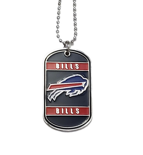 Buffalo Bills NFL Color Metal Dog Tag Necklace – Team Logo & Wordmark