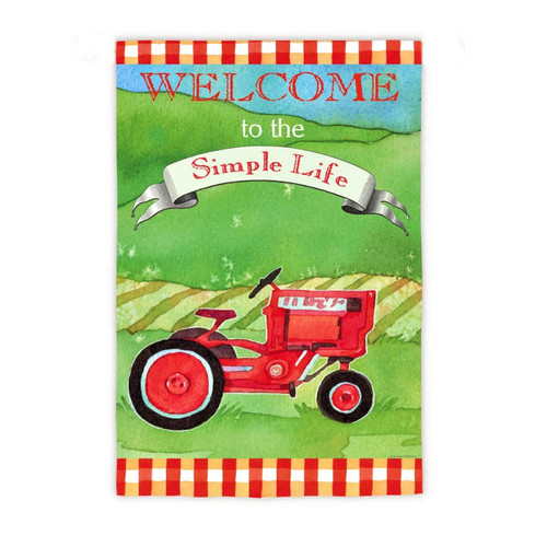 Welcome To The Simple Life - Tractor  - Garden Flag