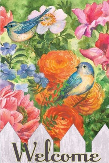 Blue Birds - Welcome Garden Flag Blue Birds - Welcome Garden Flag