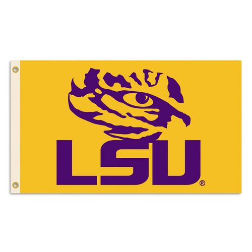 LSU Tigers NCAA Gold Logo Flag