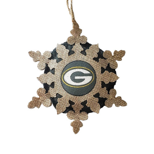 Green Bay Packers NFL Burlap Star Ornament Green Bay Packers NFL Burlap Star Ornament