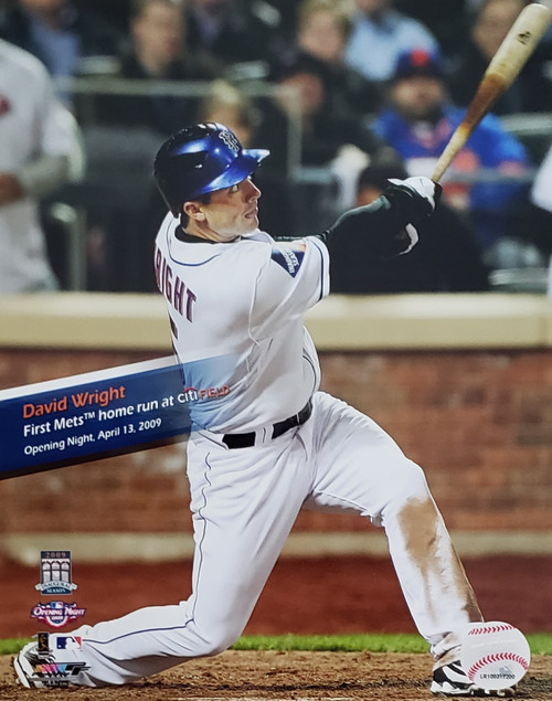 New York Mets - David Wright - First Home Run - MLB Batting Photo
