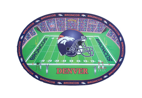 Denver Broncos NFL Helmet - Stadium Placemat Set