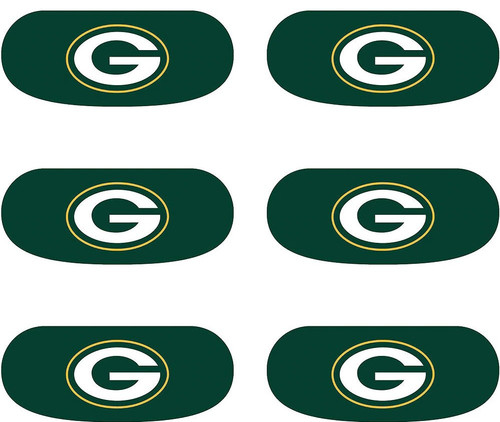 Green Bay Packers NFL Eye Black Strips (6 Count) - Vinyl Face Stickers