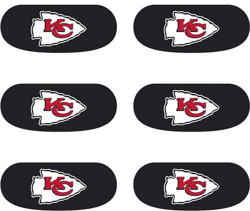 Kansas City Chiefs Fan Eye Black Stickers (6-Count) - NFL Football Vinyl Face Strips