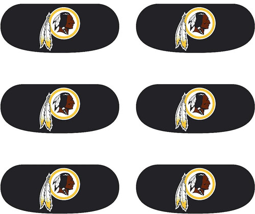 Washington Redskins Fan Eye Black Stickers (6-Count) - NFL Football Vinyl Face Strips