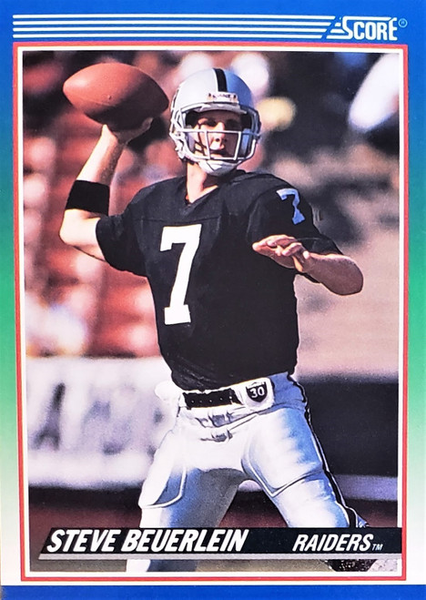 Steve Beuerlein - Los Angeles Raiders - 1990 Score Card #342