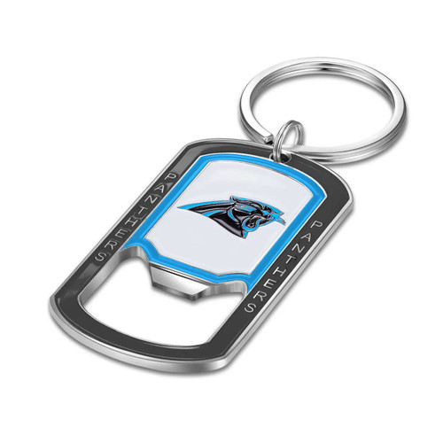 Carolina Panthers NFL Stainless Steel Tag Bottle Opener Keychain