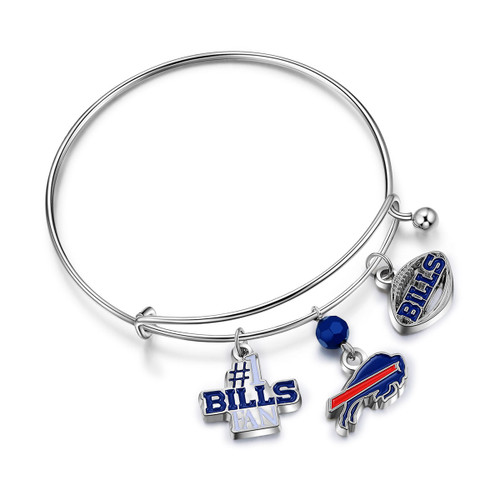 Buffalo Bills NFL Three Charm Logo Bracelet