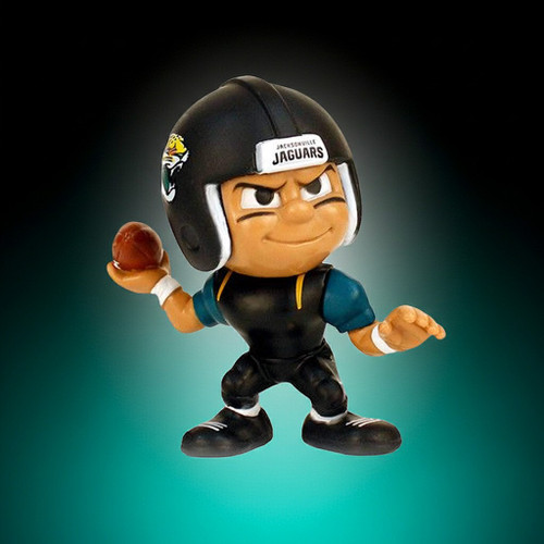 Jacksonville Jaguars NFL 3" Toy Quarterback Action Figure - On a Jaguars Teal and black Background
