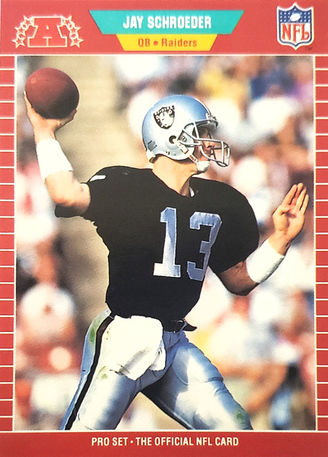 Jay Schroeder - Los Angeles Raiders - 1989 Pro Set Card #192