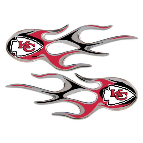 Kansas City Chiefs NFL Football Flame Graphic Decal Set – 2‑Piece Peel‑and‑Stick Team Logo Flames