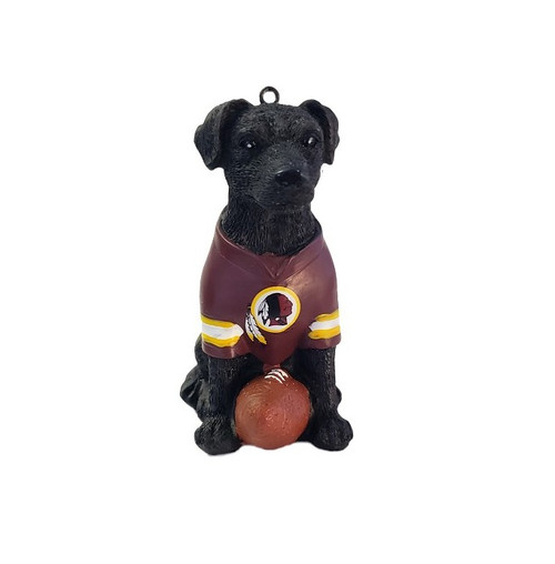 Washington Commanders NFL Dog Figurine Ornament - Black Labrador Washington Commanders NFL Dog Figurine Ornament - Black Labrador
