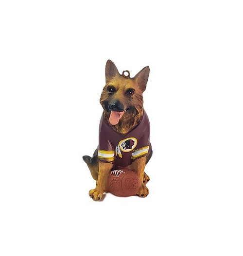 Washington Commanders NFL Dog Figurine Ornament - German Shepherd