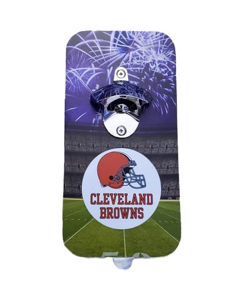 Cleveland Browns NFL Magnetic Logo Bottle Opener - Cap Catcher Cleveland Browns NFL Magnetic Logo Bottle Opener - Cap Catcher