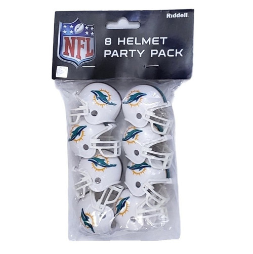 Miami Dolphins NFL Mini Helmet Party Pack – 8‑Piece Cake Toppers