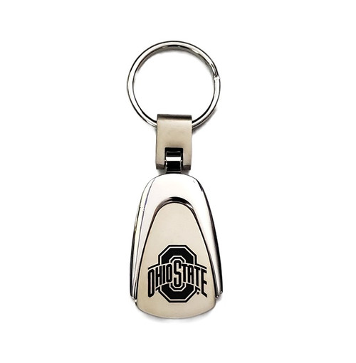 Ohio State Buckeyes NCAA Brushed Metal Teardrop Keychain – Laser Etched Logo
