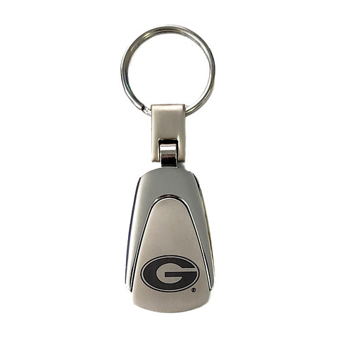 Georgia Bulldogs NCAA Brushed Metal Teardrop Keychain – Laser Etched Logo