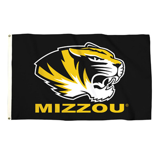 Missouri Tigers NCAA 3' x 5' Black Logo Flag- Mizzou Wordmark Missouri Tigers NCAA 3' x 5' Black Logo Flag- Mizzou Wordmark