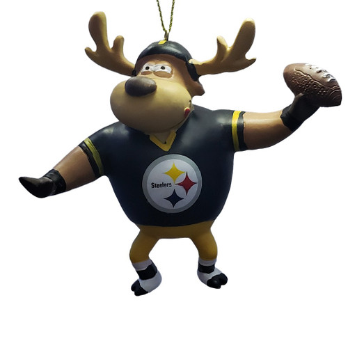 Pittsburgh Steelers NFL Reindeer Quarterback Ornament - Jersey And Helmet - Fan Collectible Pittsburgh Steelers NFL Reindeer Quarterback Ornament - Jersey And Helmet - Fan Collectible