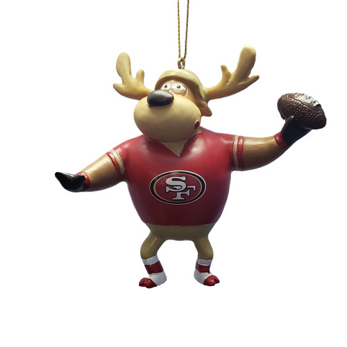 San Francisco 49ers NFL Reindeer Quarterback Ornament - Jersey And Helmet - Fan Collectible San Francisco 49ers NFL Reindeer Quarterback Ornament - Jersey And Helmet - Fan Collectible