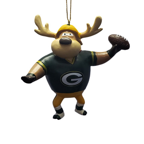 Green Bay Packers NFL Reindeer Quarterback Ornament - Jersey And Helmet - Packers Logo Green Bay Packers NFL Reindeer Quarterback Ornament - Jersey And Helmet - Packers Logo