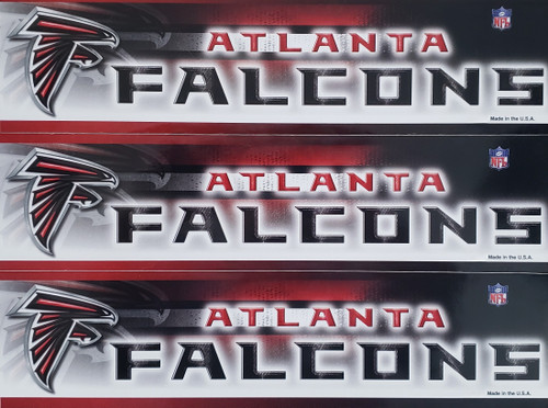Atlanta Falcons NFL Logo Wordmark Bumper Sticker Set - 3-Pack Vinyl Decals