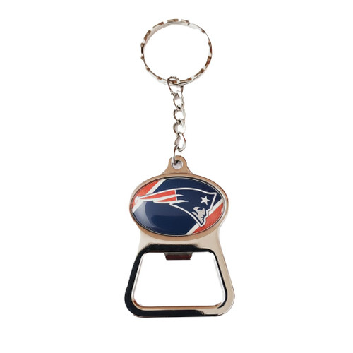 New England Patriots NFL Bottle Opener Keychain – Oval Logo with Trapezoid Opener