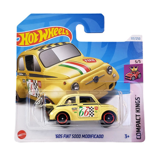 60s Fiat 500D Modificado (Yellow) - Hot Wheels Toy Vehicles - Compact Kings