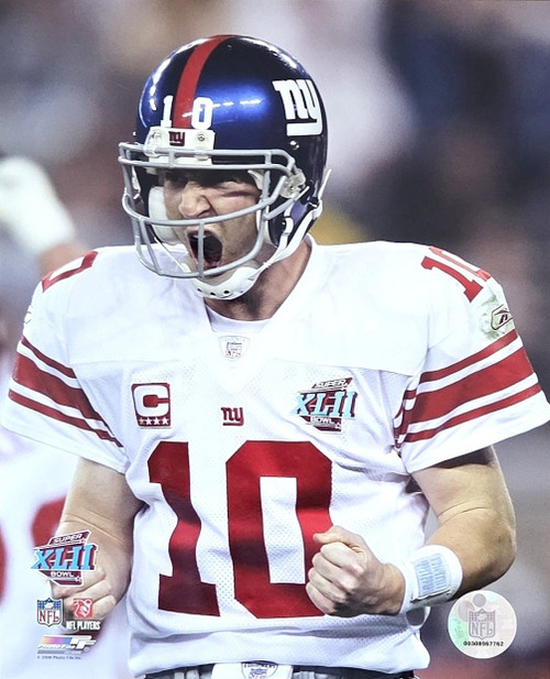 New York Giants Eli Manning Super Bowl XLII Fired‑Up Celebration Photo – 8 x 10